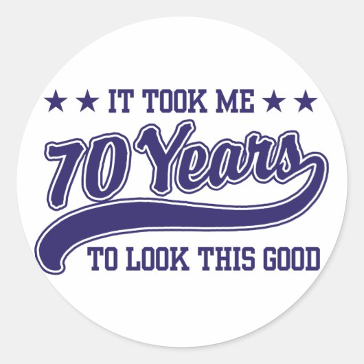 70e verjaardag ronde sticker (Voorkant)