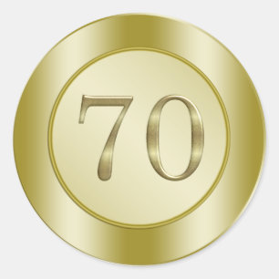 70e verjaardag ronde sticker