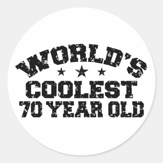 70e verjaardag ronde sticker (Voorkant)