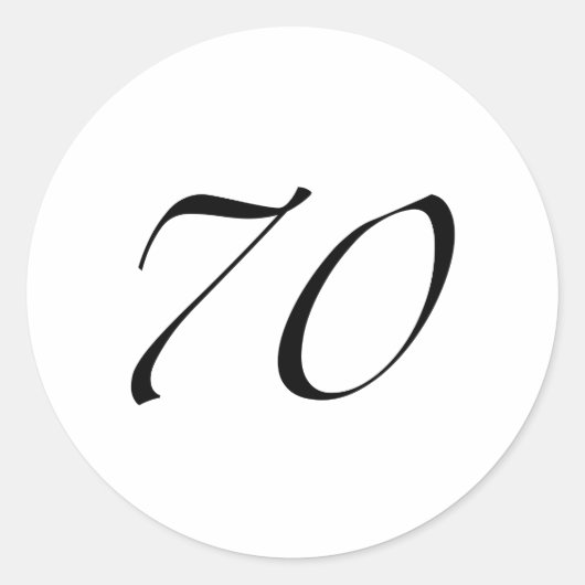 70e verjaardag ronde sticker (Voorkant)