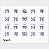 70e verjaardag ronde sticker (Vel)