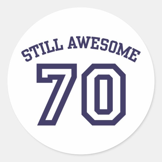 70e verjaardag ronde sticker (Voorkant)