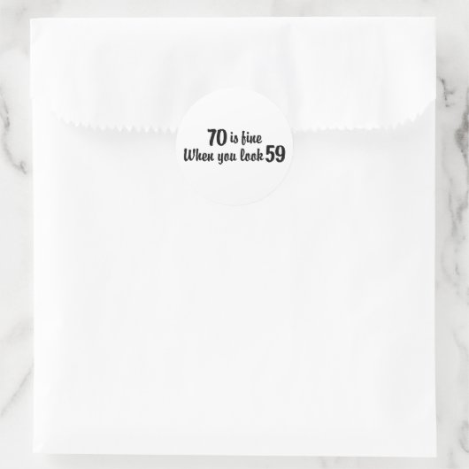 70e verjaardag ronde sticker (Tas)