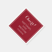70e verjaardag Rood Elegant Script Modern Proost Servet (Hoek)