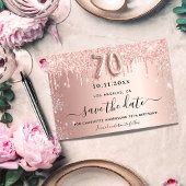 70e verjaardag roos glitters bewaar de datum save the date