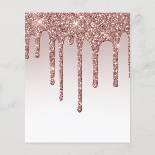 70e verjaardag Roos Gold Glitter Drip Invite (Achterkant)