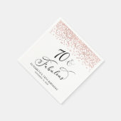 70e verjaardag Roos Gold Glitter Servet (Hoek)