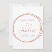 70e Verjaardag Roos Gold Minimal Birthday Kaart (Achterkant)