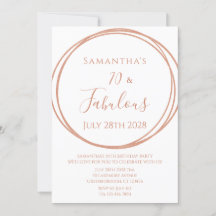 70e Verjaardag Roos Gold Minimal Birthday