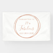 70e verjaardag Roos Gold Minimal verjaardagsfeestj Spandoek (Horizontaal)