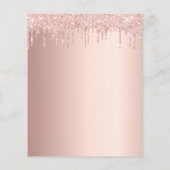 70e verjaardag roos goud glitter budget uitnodigin flyer (Achterkant)