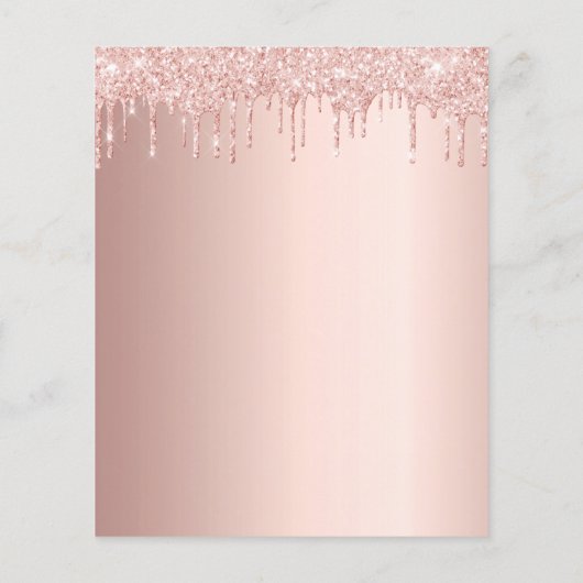 70e verjaardag roos goud glitter budget uitnodigin flyer (Achterkant)