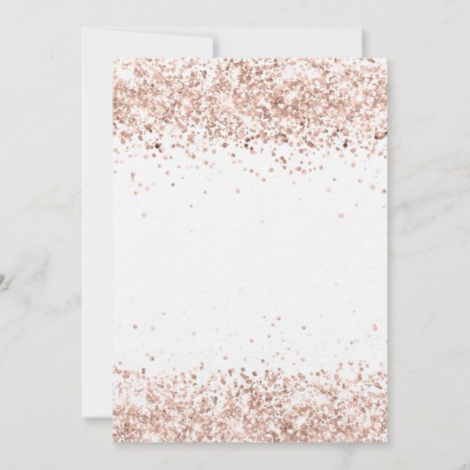 70e verjaardag roos goud witte luxe luxe kaart (Achterkant)