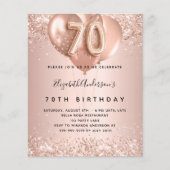 70e verjaardag roos gouden ballonnen begrotingsuit flyer (Voorkant)