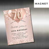 70e verjaardag roos gouden ballonnen uitnodiging m