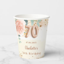 70e verjaardag roos gouden bloemen elegant