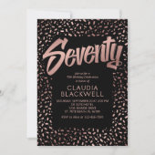 70e Verjaardag Roos Gouden Confetti Kaart (Voorkant)