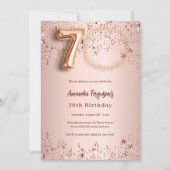 70e verjaardag roos gouden fotosterren kaart (Voorkant)