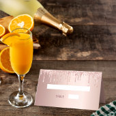 70e verjaardag roos gouden glitter roze glans plaatskaartje