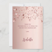 70e verjaardag roos gouden roze sterren bedankkaart (Achterkant)