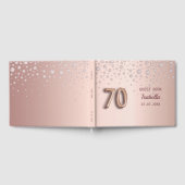 70e verjaardag roos goudroze monogram naam elegant gastenboek (Volledig)