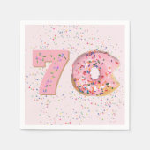 70e verjaardag roze donut servetten (Voorkant)