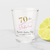 70e verjaardag Roze Gold Party Favor Shot Glas (Voorkant)
