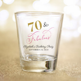 70e verjaardag Roze Gold Party Favor Shot Glas