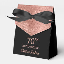 70e Verjaardag Roze Goud Bedankt Favorieten Doos