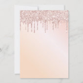 70e verjaardag roze perzik Bourgogne bloemen druip Kaart (Achterkant)