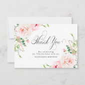 70e Verjaardag Roze pioenroos Bloemenflat Bedankkaart (Voorkant)