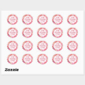 70e verjaardag Roze Roos Draaiend Hart Envelope Ronde Sticker (Vel)