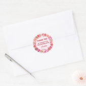 70e verjaardag roze rozen swirly hart ronde sticker (Envelop)