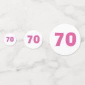 70e verjaardag roze typografie confetti (Voorkanten)