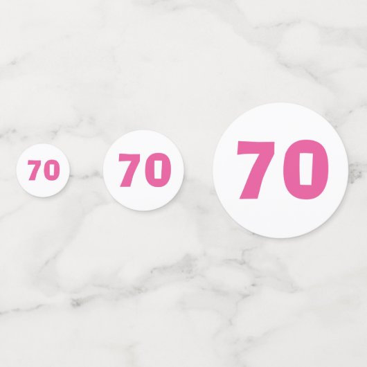 70e verjaardag roze typografie confetti (Voorkanten)