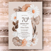 70e verjaardag Rustic Boho Floral Party Kaart
