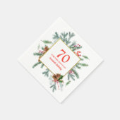 70e verjaardag Rustic Winter Greenery Servet (Hoek)