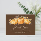 70e verjaardag rustieke Boho pompoen flat Bedankkaart (Staand voorkant)