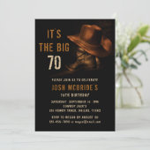 70e Verjaardag Rustieke Cowboy Country Pet Laarzen Kaart (Staand voorkant)