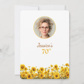 70e verjaardag rustieke zonnebloem bloemenfoto kaart (Achterkant)