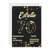 70e verjaardag Senioren Digitale Elegante Feest