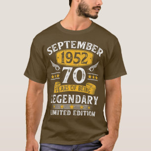 70e verjaardag september 1952 70 jaar oud t-shirt