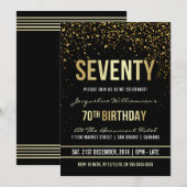 70e verjaardag | Shimmering Gold Confetti Kaart (Voorkant / Achterkant)