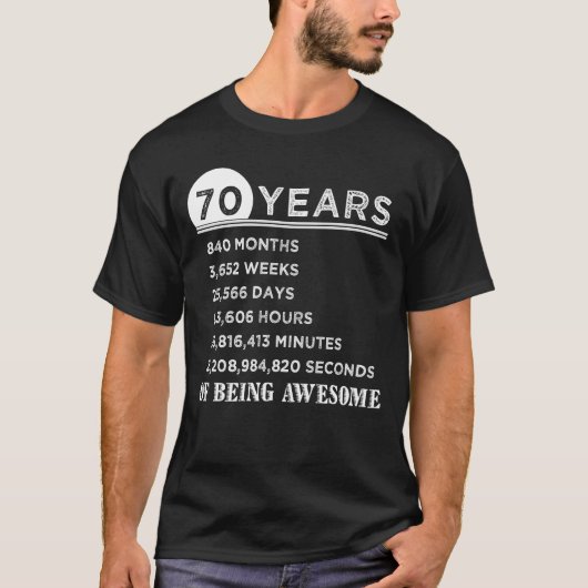 70e verjaardag Shirt 70 jaar oud Jubileum cadeaus (Voorkant)