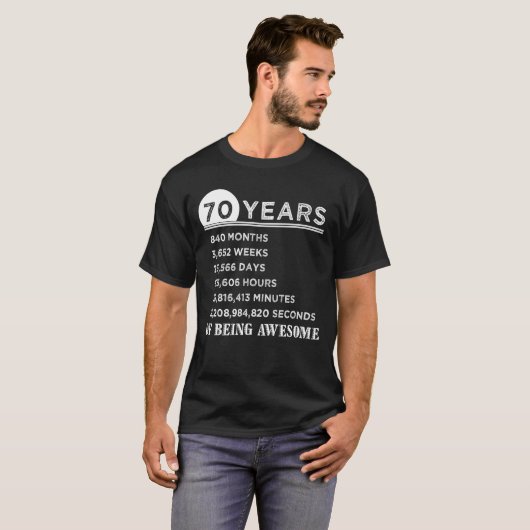 70e verjaardag Shirt 70 jaar oud Jubileum cadeaus (Voorkant volledig)