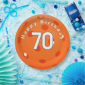 70e verjaardag Sinaasappel pickleball Papieren Bordje (Feest)