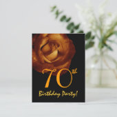 70e verjaardag Sjabloon Gold Roos 001 Kaart (Staand voorkant)