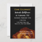 70e verjaardag Sjabloon Gold Roos 001 Kaart (Achterkant)