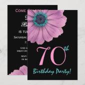 70e verjaardag Sjabloon - Roze maaltijd Kaart (Voorkant / Achterkant)
