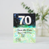70e verjaardag Sla het Briefkaart Datum op (Staand voorkant)